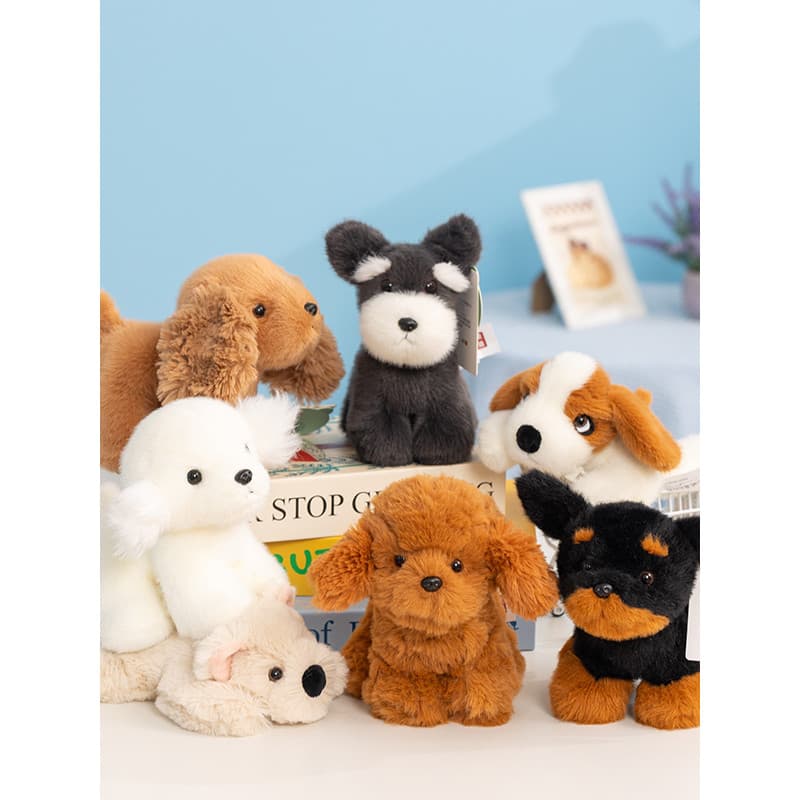 Schnauzer filhote de cachorro boneca Golden Retriever boneca cão dormindo boneca oeste Highland palma bebê urso brinqued