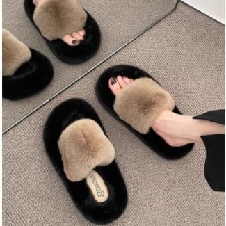 Chinelos peludos de venda quente femininos inverno exterior Wear 2024 novo estilo bens europeus influenciador High-End c