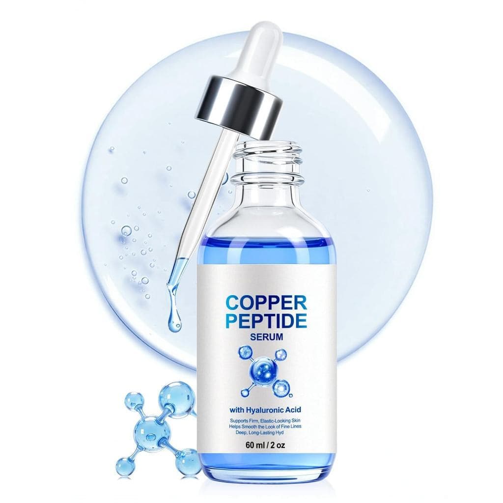 Sérum GHK-CuPeptide com Alta Concentração de Ácido Hialurônico, Sérum GHKC com Peptídeo de Cobre para o Rosto, Hidrataçã