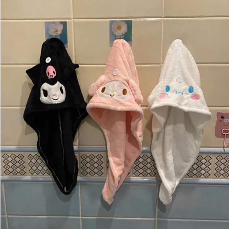 Touca De Banho Super Absorvente De Desenho Animado Bonito Sanrio Toalha Bordada Canela Cachorro  Cabeça De Lenço De