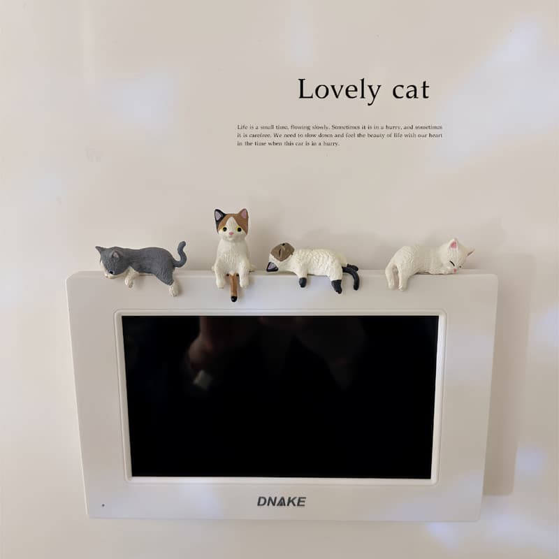 Gato bonito vídeo campainha tela pequenos ornamentos interfone capa do telefone feio ferramenta útil casa Sekiguan decor