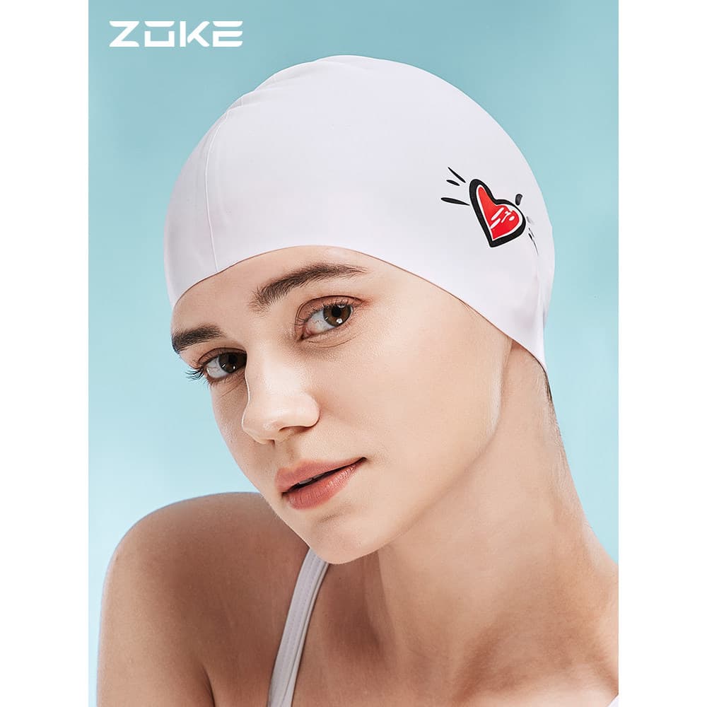 Zoke Touca de natação de Silicone para mulheres, à prova d'água, cuidados com os cabelos, proteção para os ouvidos, não