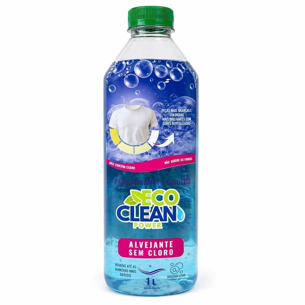 Percarbonato de Sódio Líquido Eco Clean Power - Alvejante Remove Manchas Mais Difíceis Sem Cloro