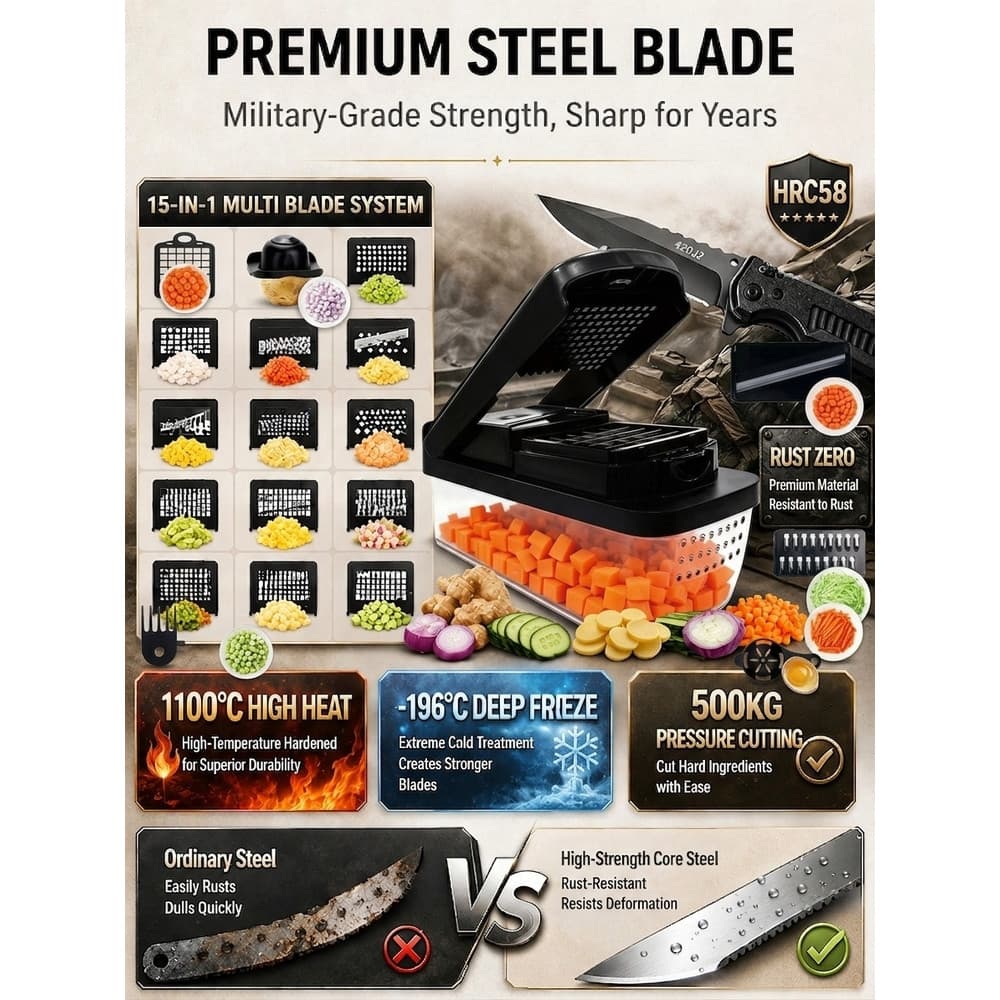 [Eficiente e Versátil] Vegetable Cutter/Multifunction/15-In-1/Cortador/Descascador/Cortador de Cozinha/Para Legumes