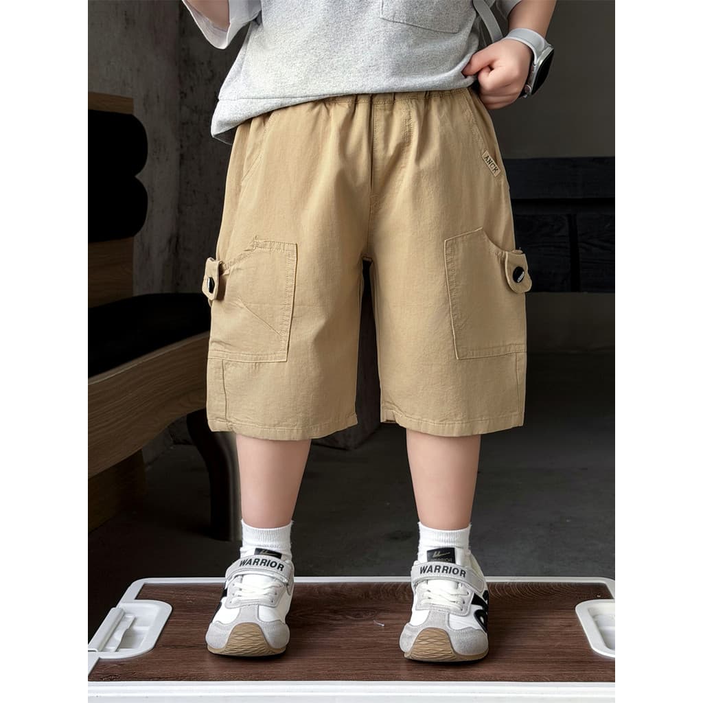 Meninos macacão Shorts 2026 novo estilo crianças verão puro algodão calças de cinco pontos bonito meninos solto Casual c