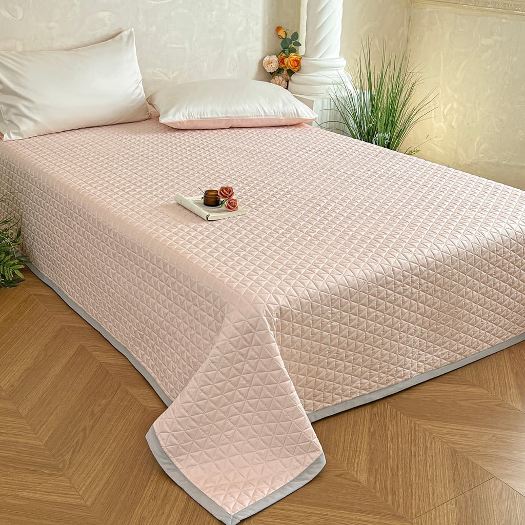 Simples cor sólida lavável gelo seda legal tapete capa de cama sensação legal lençol acolchoado 2026 novo estilo primave