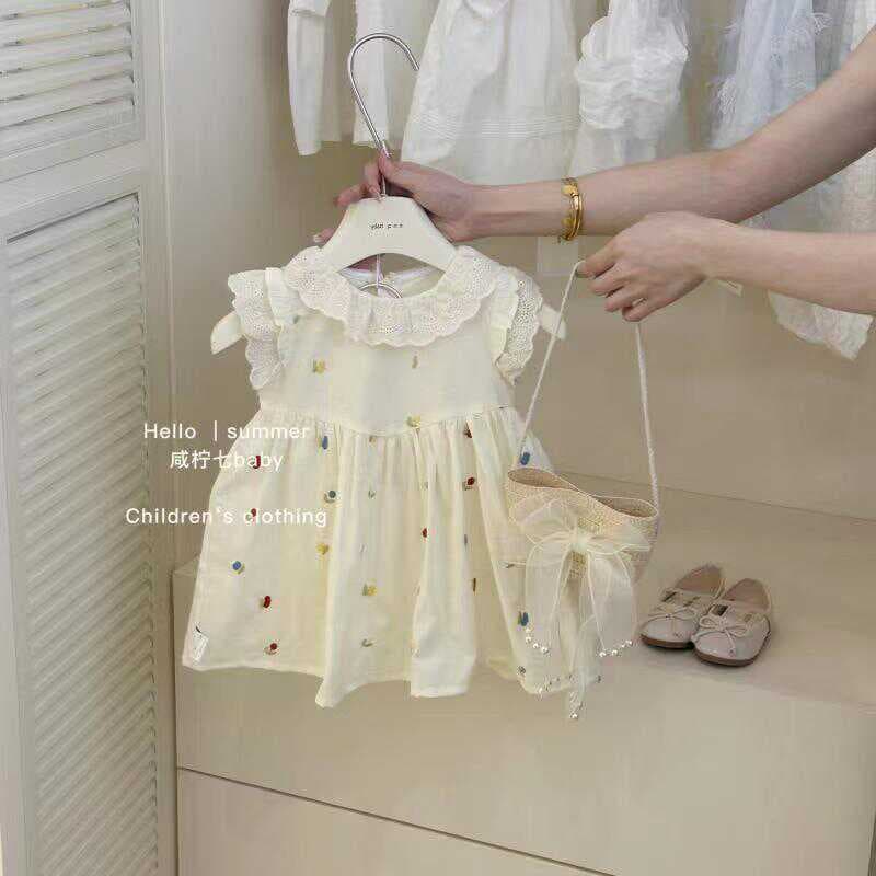 Crianças roupas meninas vestido roupas de verão 2024 novo estilo saia infantil moda vestido de princesa roupas infantis