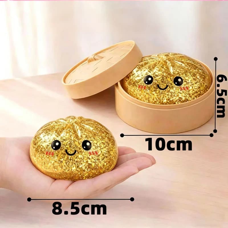 Brinquedo Sensorial Antiestresse em Forma de Dumpling com Glitter, 6 Estilos Coloridos, com Caixa, M5QC