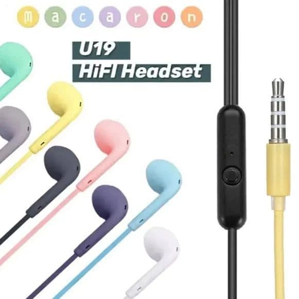 Macaron Fone De Ouvido 3.5mm Com Fio Fones Coloridos Redução Ruído Dos Desenhos Animados Alta Fidelidade Qualidade Som
