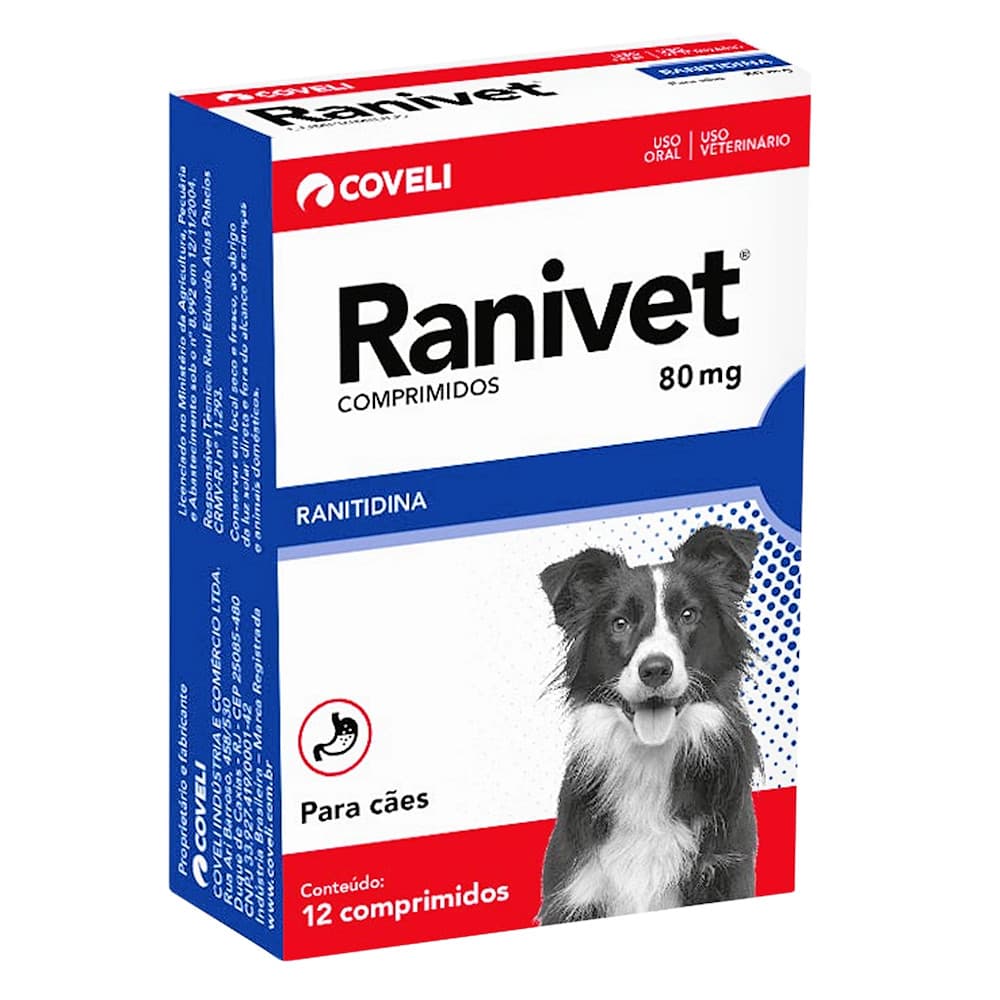 Protetor Gastrico Para Caes Ranivet Coveli 12 comprimidos Coveli