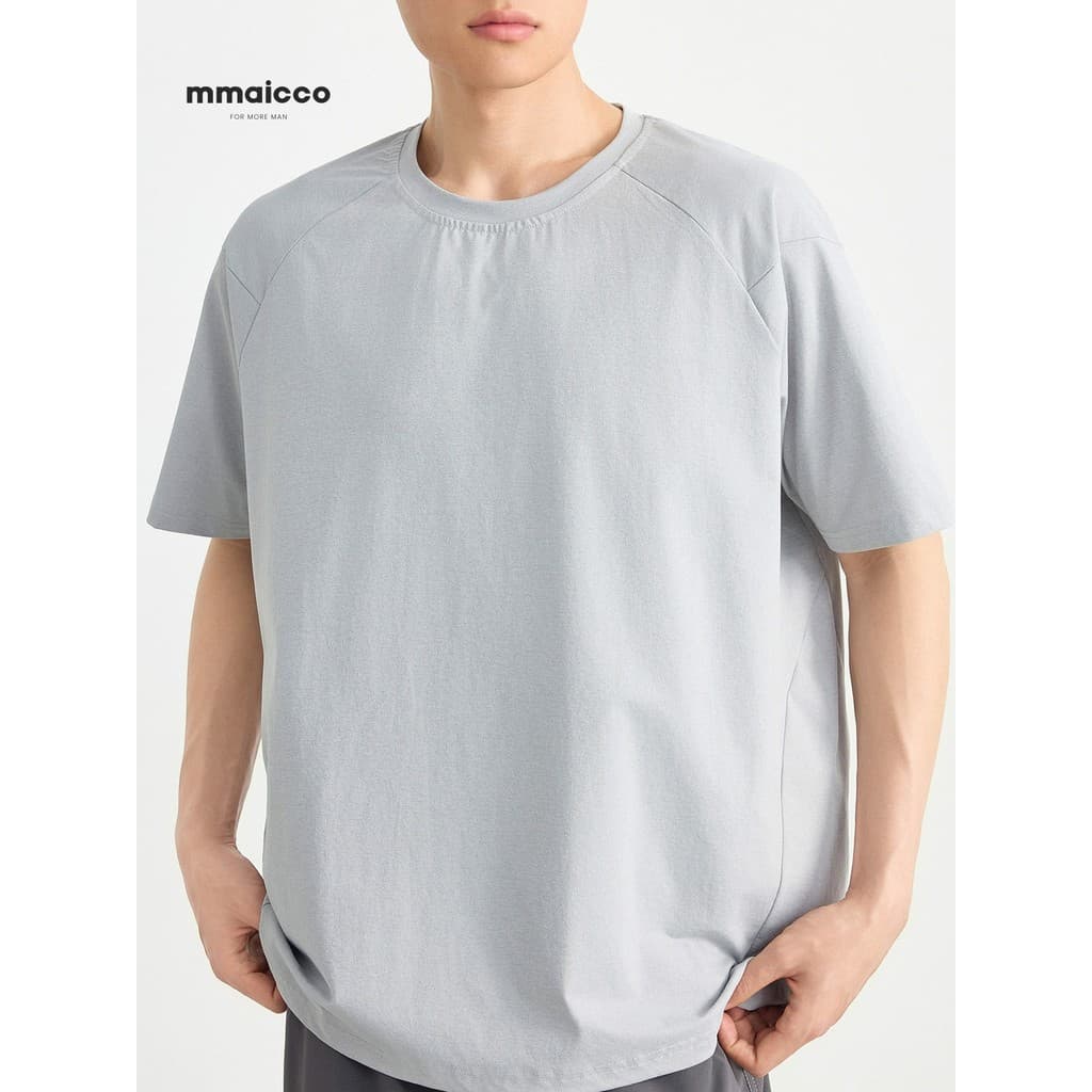 Momaike roupas masculinas cidade esportes Dissan simples tecer de secagem rápida camiseta de manga curta masculina 2026