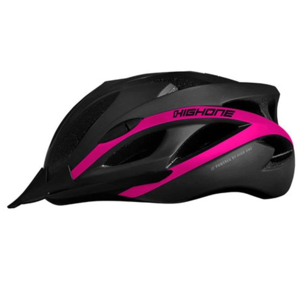 Capacete Ciclista High One Win Com Vista Led E Viseira Removível M Rosa
