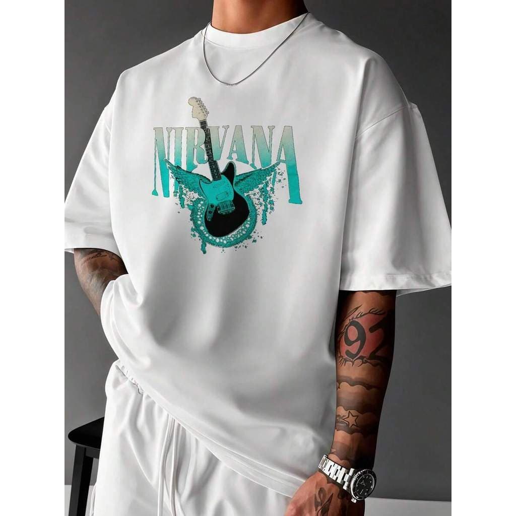 Camiseta Masculina Estampada Banda De Rock Nirvana Camisa Feminina 100% Algodão Premium