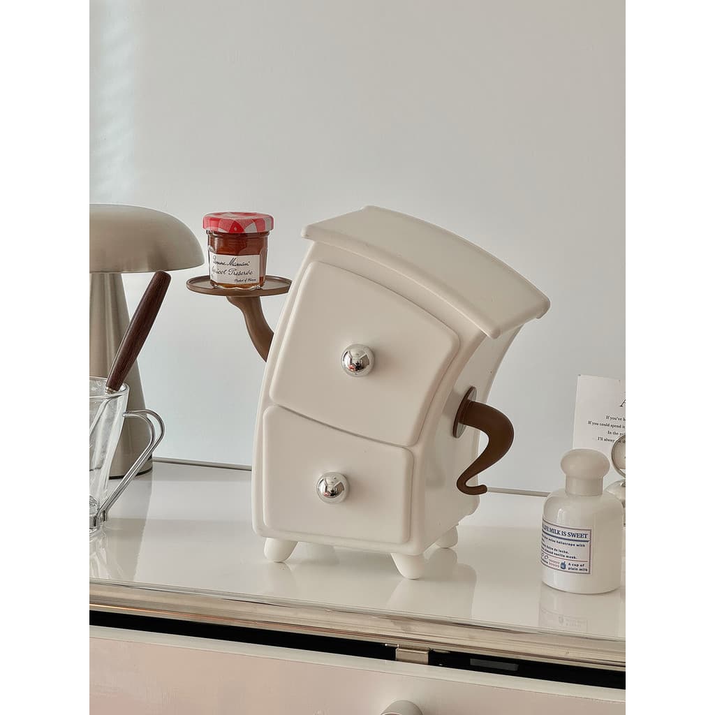 Estilo Medieval garfo cintura pequeno armário caixa de armazenamento de mesa gaveta caixa de jóias entrada caixa de arti