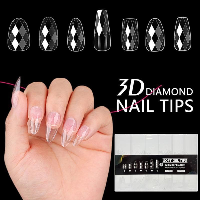 weijiao2 . BR Unhas Falsas Estilo Salão De Beleza 280 Peças Caixão Oval De Amêndoa Formato Quadrado Extensão De Dicas De