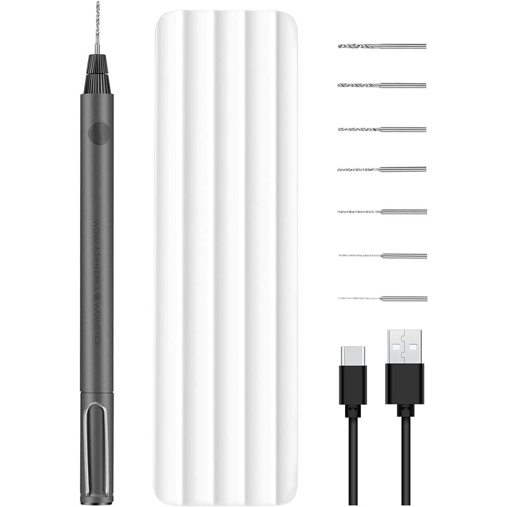 Furadeira Mini Sem Fio Wowstick, Recarregável por USB, Portátil, Furadeira Elétrica Multifuncional com 8 Acessórios, Car
