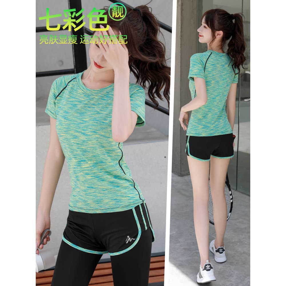 Roupas de Yoga terno feminino correndo esportes ginásio manhã correndo profissional roupas de secagem rápida primavera v
