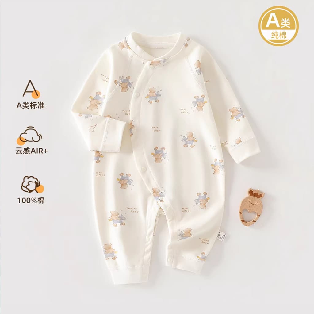 Roupas de bebê puro algodão primavera outono roupas do bebê macacão desossado pijamas recém-nascidos roupa interior outo