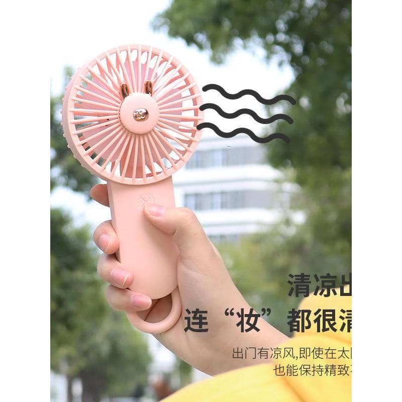 Ventilador de gotejamento fresco dos desenhos animados suporte do telefone carregamento USB portátil pequeno ventilador