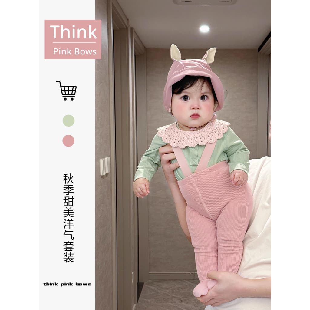 Bebê bebê Split terno primavera bonito macacão camisa de fundo primavera outono roupas de bebê calças superiores roupas