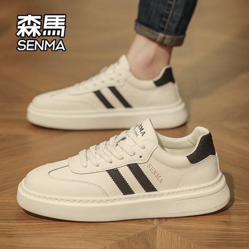 Senma sapatos masculinos 2026 novo estilo outono venda quente tênis branco genuíno Casual esportes estudantes sapatos de