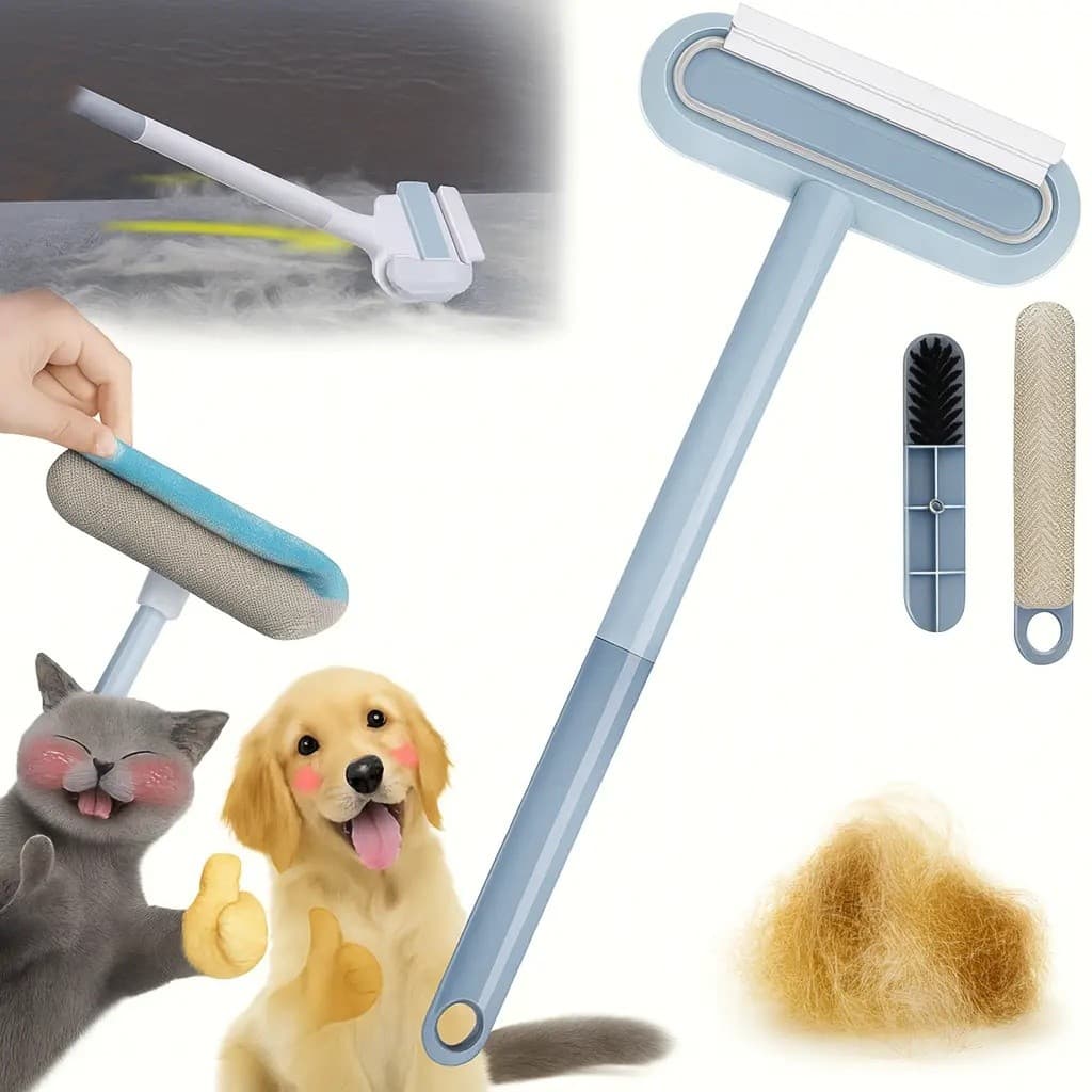 Escova Removedora de Pelos Reutilizável Aprimorada – Limpador de Fiapos Extra Longo para Cabelo e Pelos, Ferramenta Lavá