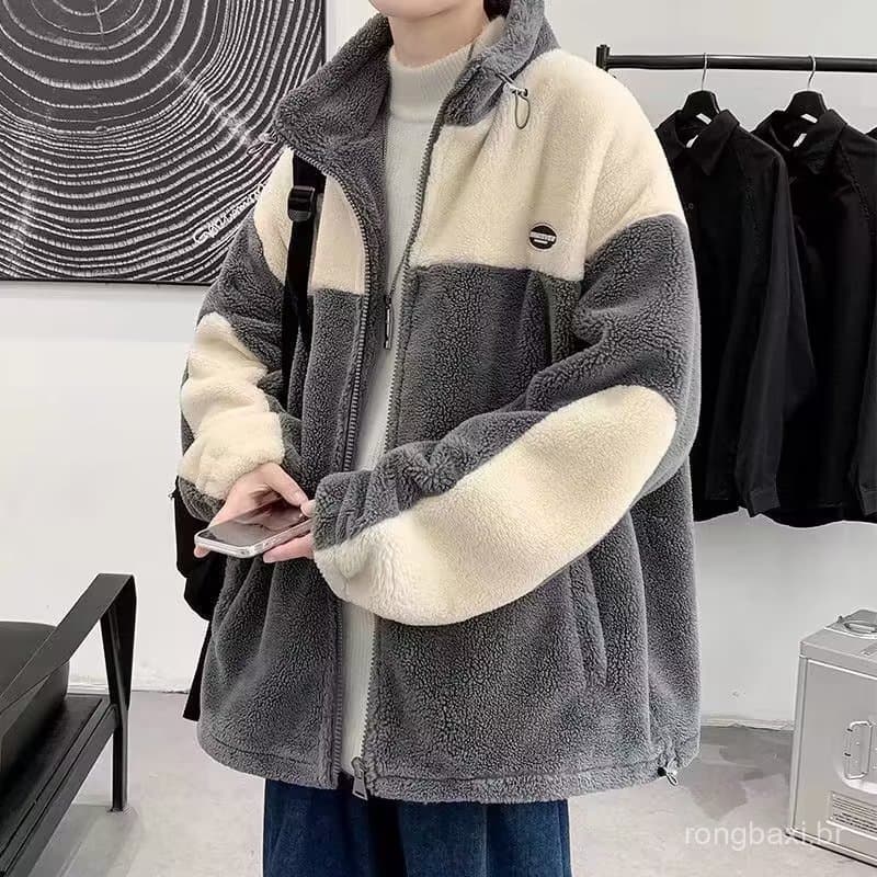 Moda na moda preguiçoso juventude Popular novo estilo cor sólida masculina na moda 2023 zíper algodão acolchoado jaqueta