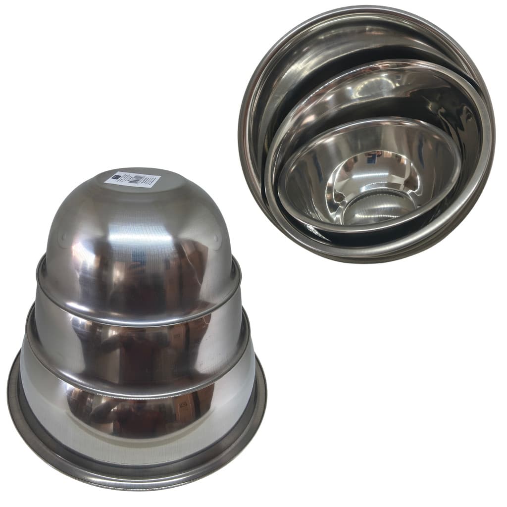 Kit de Tigelas Bowl Aço Inox 14 18 20cm Jogo Bacia Multiuso