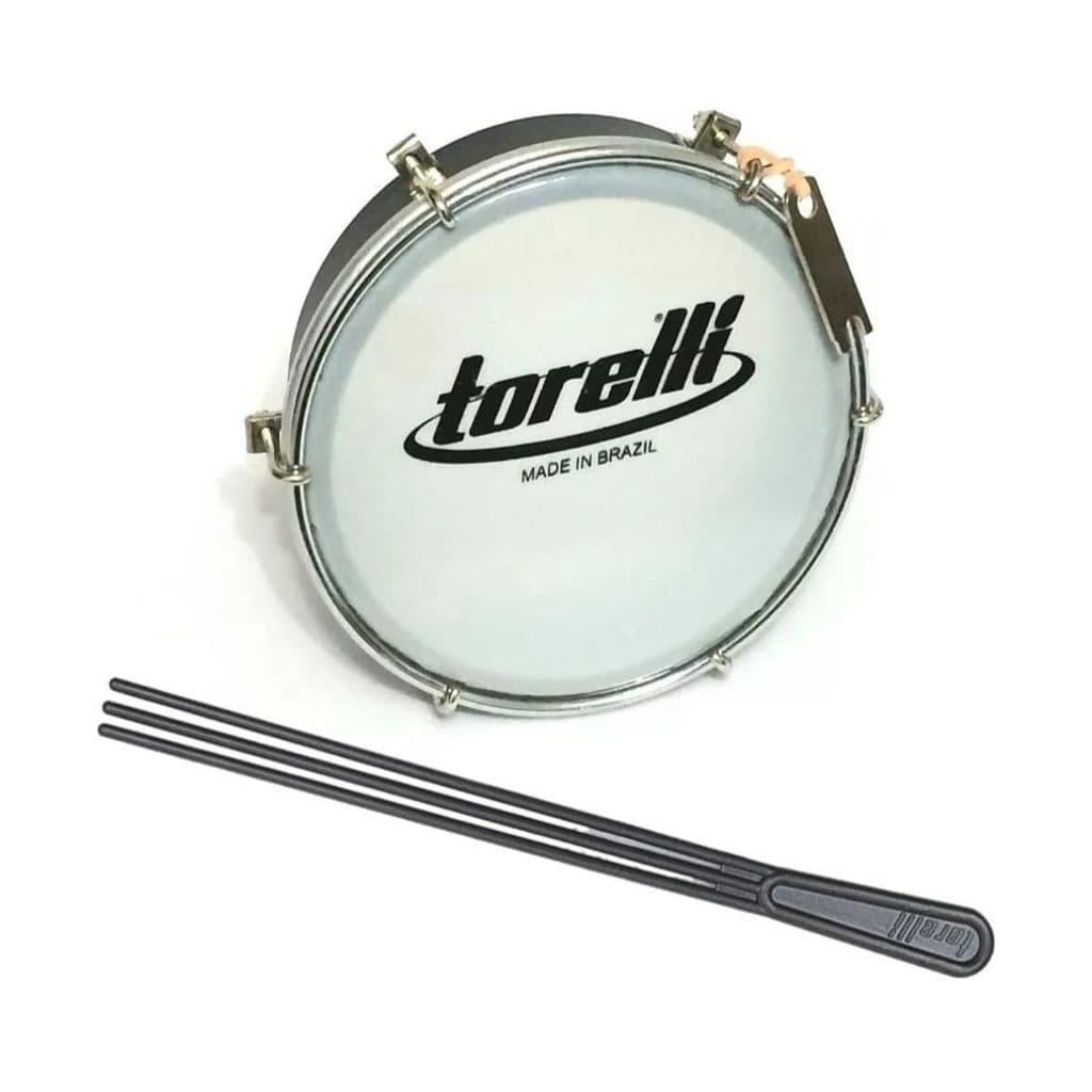 TAMBORIM TORELLI 6 POLEGADAS PELE LEITOSA  ABS + BAQUETA DUPLA + CHAVE AFINAÇÃO SAMBA PAGODE