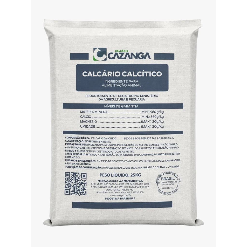 Calcário Calcítico granulado 25kg Galinha Postura Poedeira Calcita  Aves, Cavalo , Porco