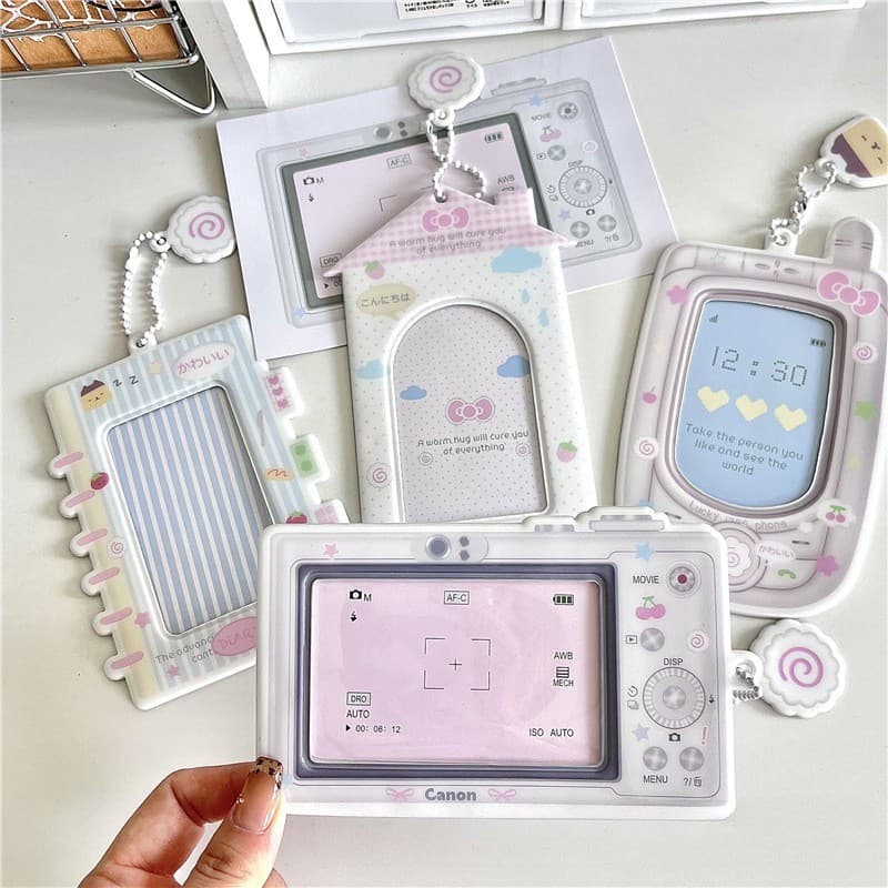 Porta-Cartões Fotográficos 3 Polegadas Kpop Álbum Photocard Kawaii Pingente Chaveiro Papelaria Escolar