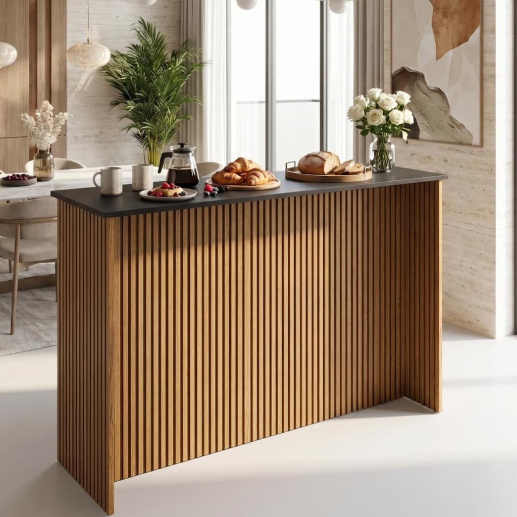 Bancada Gourmet Ripado 3D Moderno Mesa Balcão Cozinha Ilha Americana Roma - Varias Cores