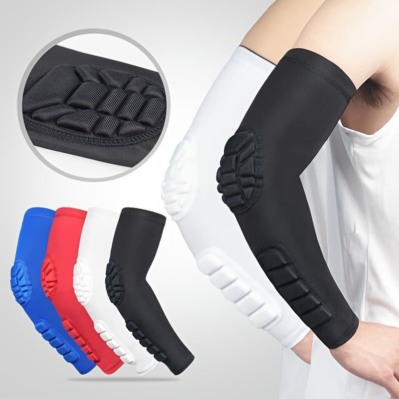 Mangas Esportivas para Braços Disponíveis em Modelos de Uma e Duas Peças, com Suporte para Cotovelo Respirável e Antider