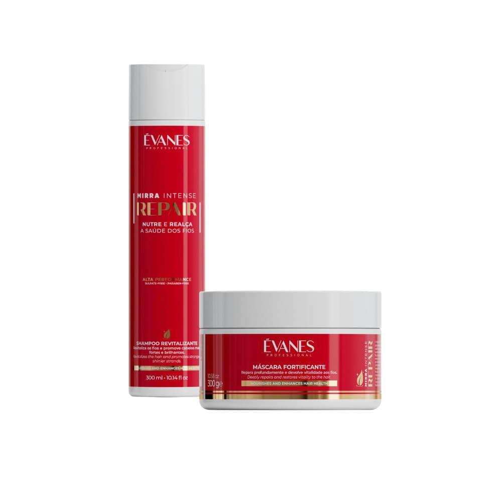 Kit Mirra Intense Repair Evanes Professional Shampoo Máscara