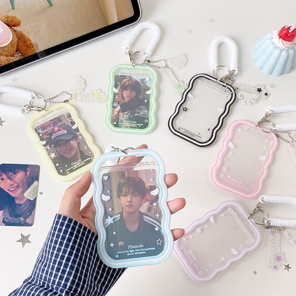 [Estoque pronto] Angel Series Water Ripple 10cm Porta-cartões Star Chasing Photocard Display Porta-cartões Estudante Cor