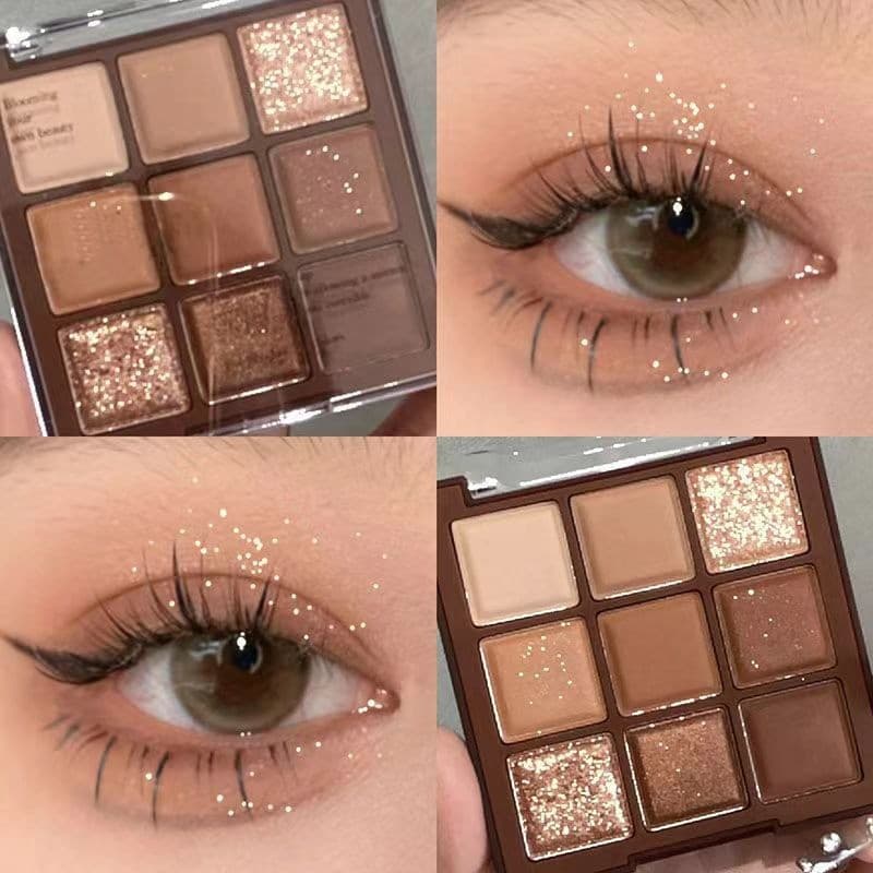 MGL Nove Cores Mocha Chocolate Sombra Jiugongge Leite Chá 9 Cores Fosco Cor Terra Plana