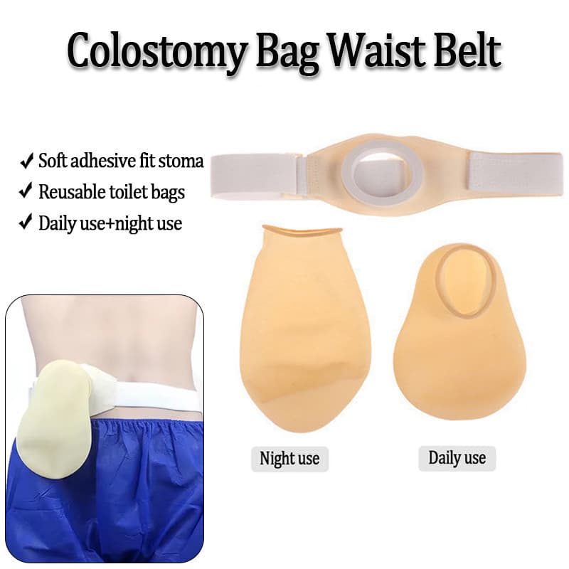 Sacos De Colostomia Diários/Noite De Látex Reutilizáveis Tipo Cinto Ajustável Saco De Urostomia Drenável