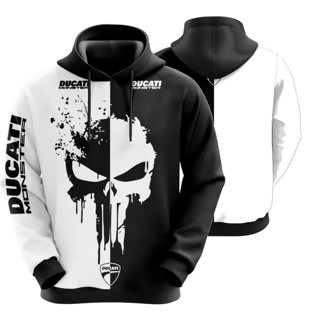 Moletom Blusa Casaco Sublimado 100% Poliéster Moto GP Caveira Ducati Corrida Casaco Esportivo San Prime