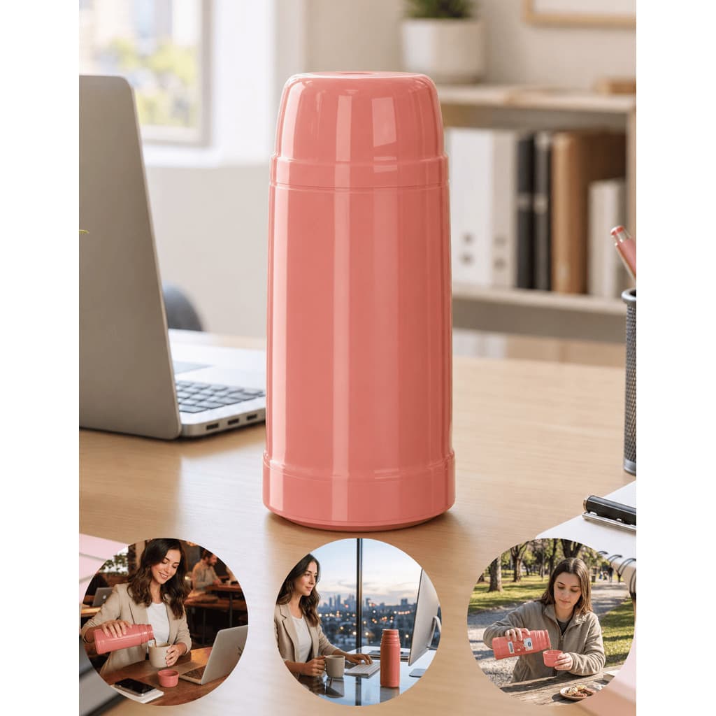 Garrafa Térmica Mini 250ml Pequena com Ampola de Vidro Tampa Copo Café Chá Portátil Mor