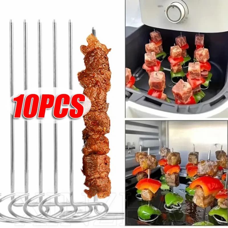 Espetos para Forno 2026 para Air Fryer - Espetos Verticais para Grelhar - Espessos, de Aço Inoxidável - Utensílios para