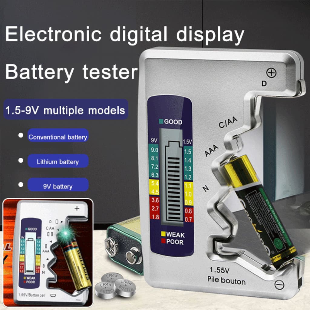 【Multifuncional】Button Cell Voltage Measurement Battery Tester/Digital/Medidor de Pilhas/Bateria 9V/Botão/Verificador de