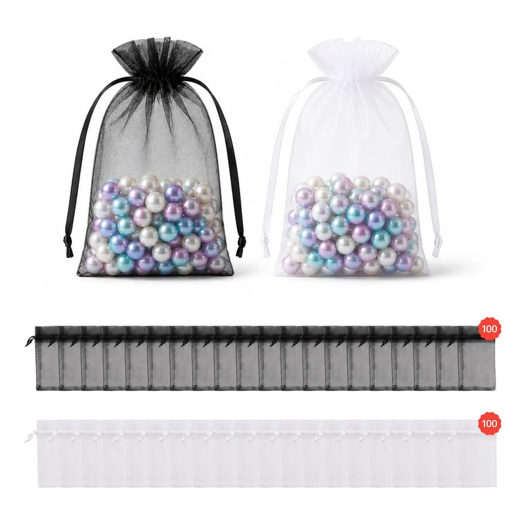 Kit 200 Un Saco Organza Tule Saquinho 10x15 Branco Atacado