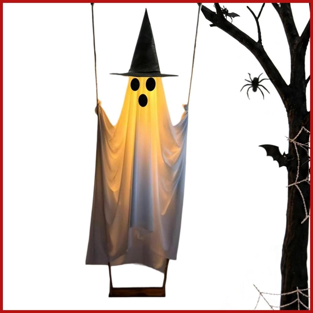 Halloween Balançando Fantasma Acender Assustador Foto Adereços Ao Ar Livre Decorações De Para pomermy Interior