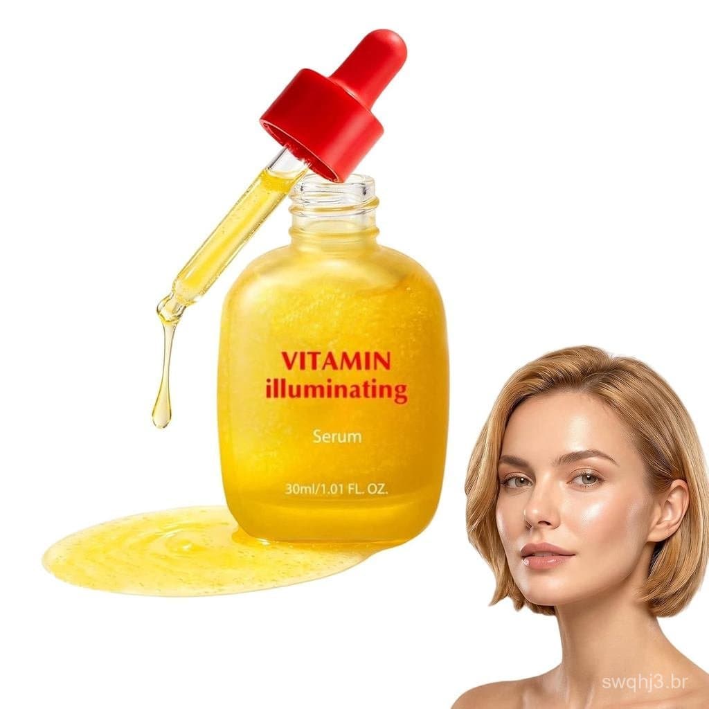 Sérum Iluminador de Vitamina, com Ácido Niacinamida e Ácido Hialurônico, Sérum Facial de Vitamina C Ajuda a Reduzir Manc