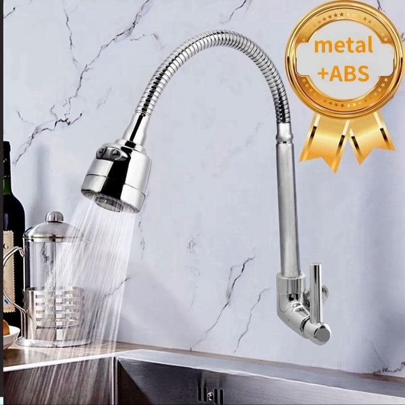 Torneira Gourmet Inox Para Cozinha Parede Chuveiro Com Rotação De 360° Cozinha Banheiro Luxo