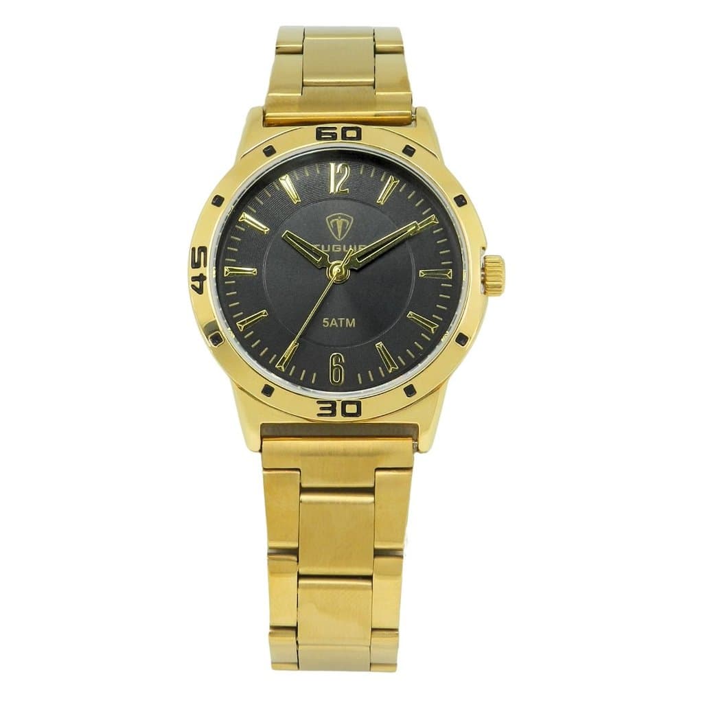 Relógio, Masculino, Tuguir, Analógico, TG30481, Dourado e Preto, 5ATM, Vintage, Estiloso, Fashion