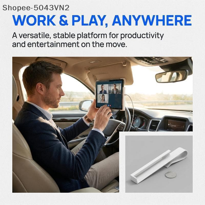 [RE] Viseira Solar Para Carro Universal Tablet E Suporte Telefone Com Porta De Carregamento Embutida 5 Conjuntos Long Dr