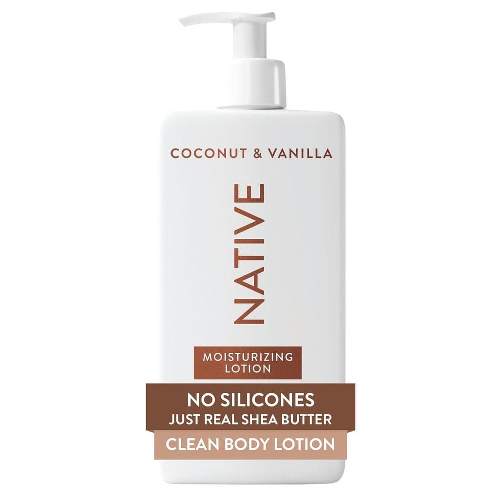 Loção Corporal Native, Coco e Baunilha, Hidratação de 48 Horas para Pele Seca e Sensível, Feita com Hidratantes de Orige