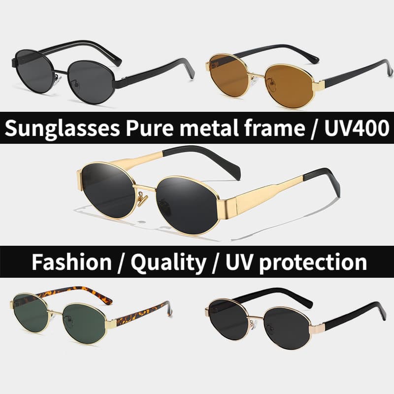 Óculos De Sol Polarizados Proteção UV400 Armação De metal Puro HD len Pequena Estrutura Premium Sentir