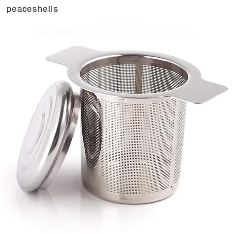 Vazamento De Chá De Aço Inoxidável Na Caneca Infusor Com Tampa Filtro Folhas Soltas
